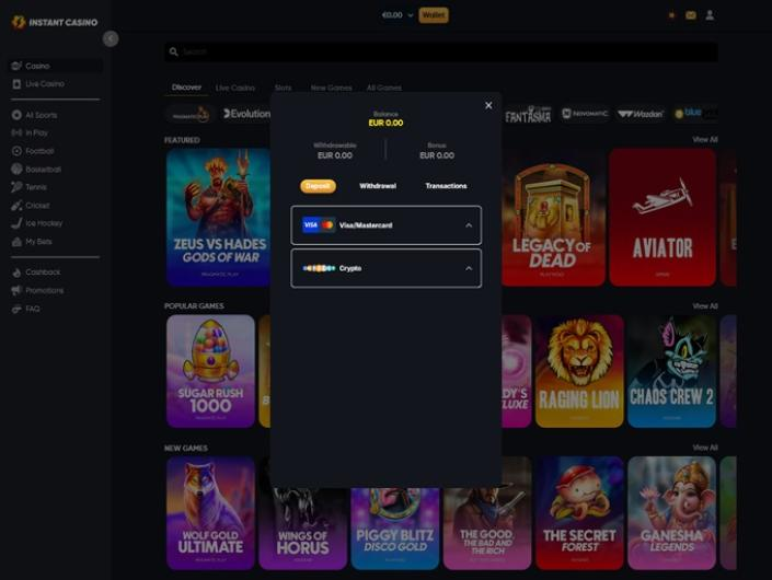 Review for Instant Casino - Pr